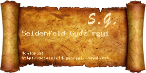 Seidenfeld Györgyi névjegykártya